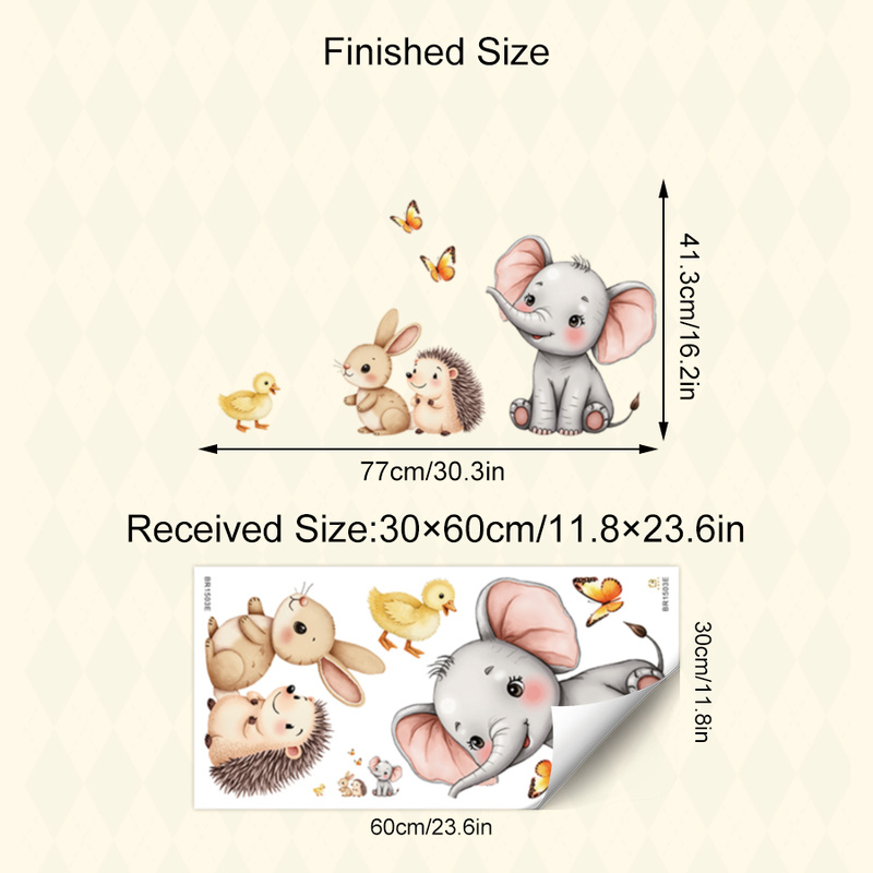 Cartoon Animal Wall Sticker -  - Home Decor Kit ulasan dan harga