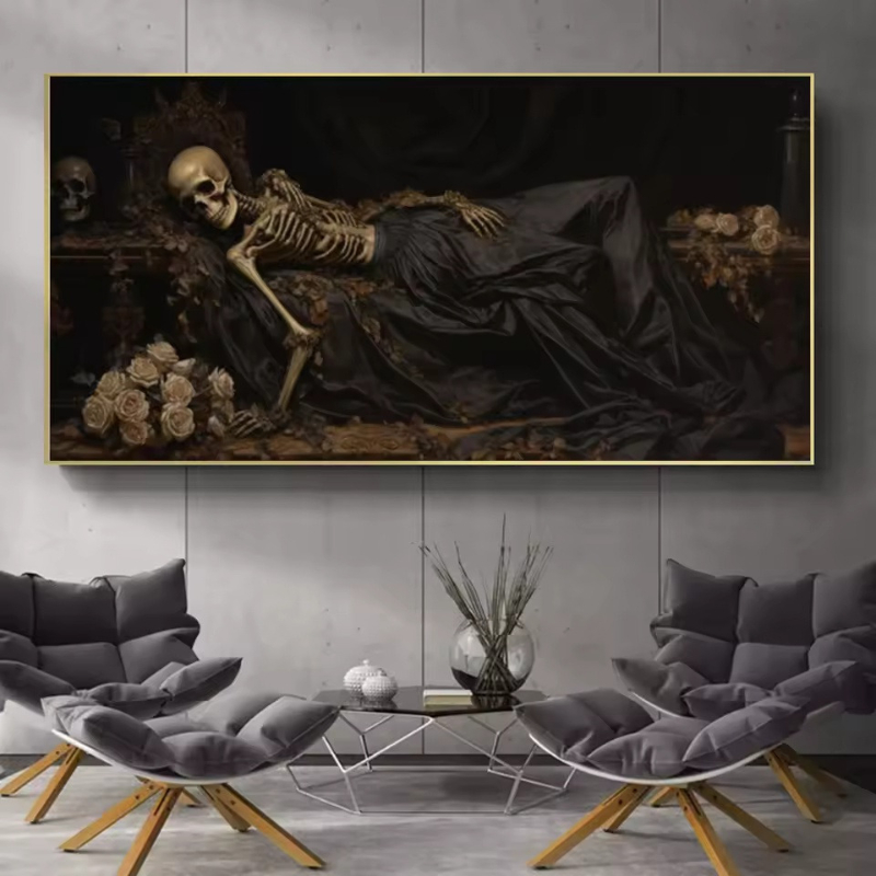 Gothic Dark Art Sleeping Skele - Home Decor Gothic ulasan dan harga