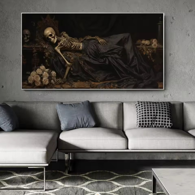 Gothic Dark Art Sleeping Skele - Home Decor Gothic ulasan dan harga