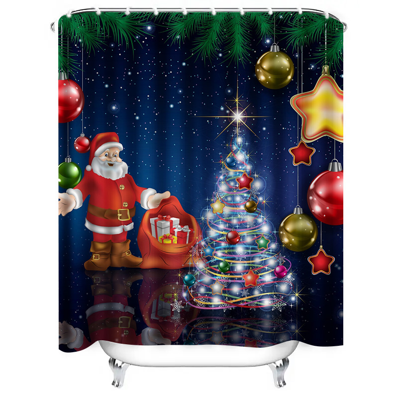 TU Christmas Shower Curtain Sa - Home Xmas Decor Ideas ulasan dan harga