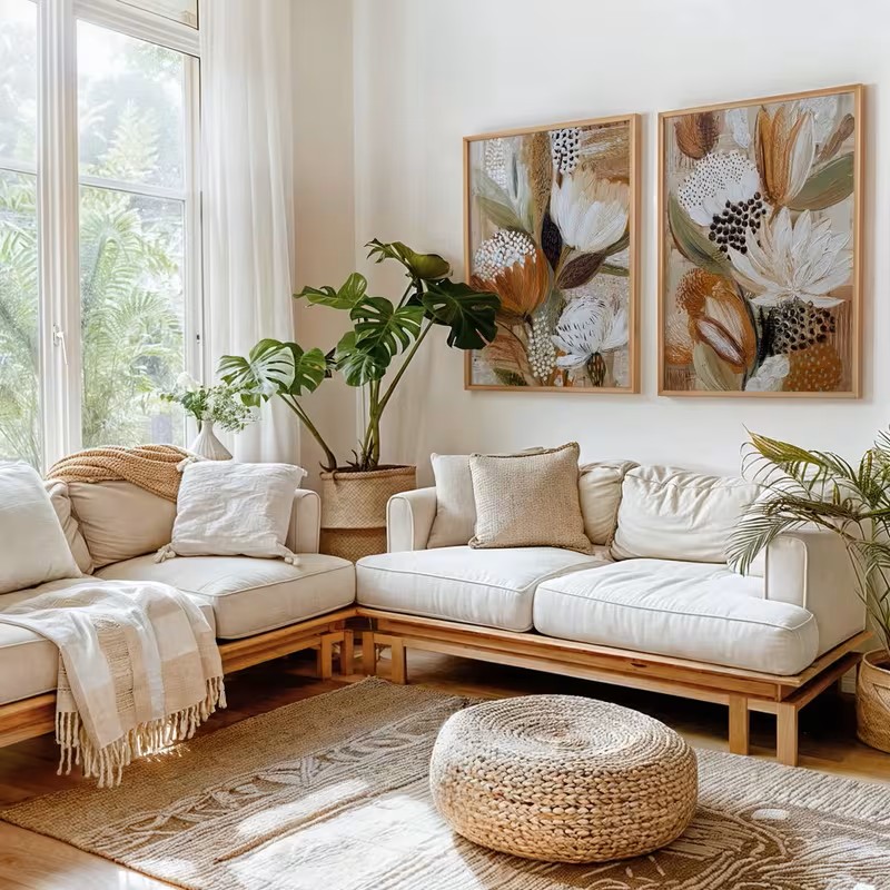Retro 2pcs Posters Bohemian St - Home Decor Minimalist Style ulasan dan harga