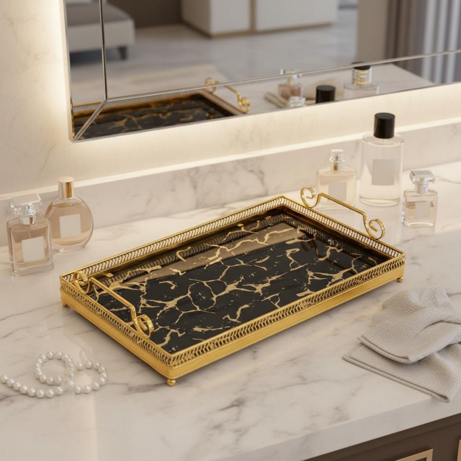 Decorative Mirror Tray Nordic  - Home Decor Mirror ulasan dan harga