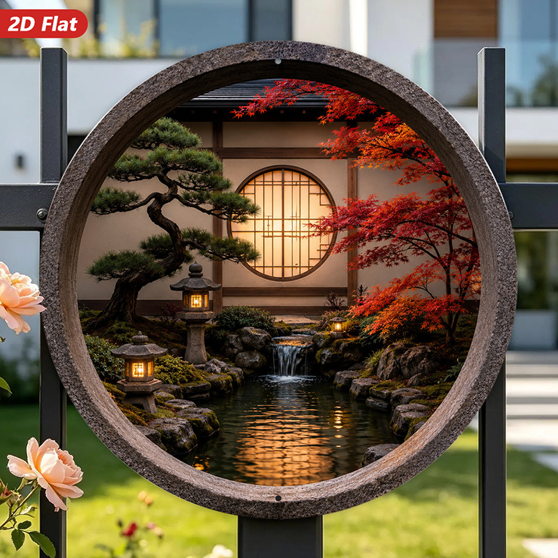 2D Flat, 1pc Round Metal Sign  - Home Decor Garden Ideas ulasan dan harga