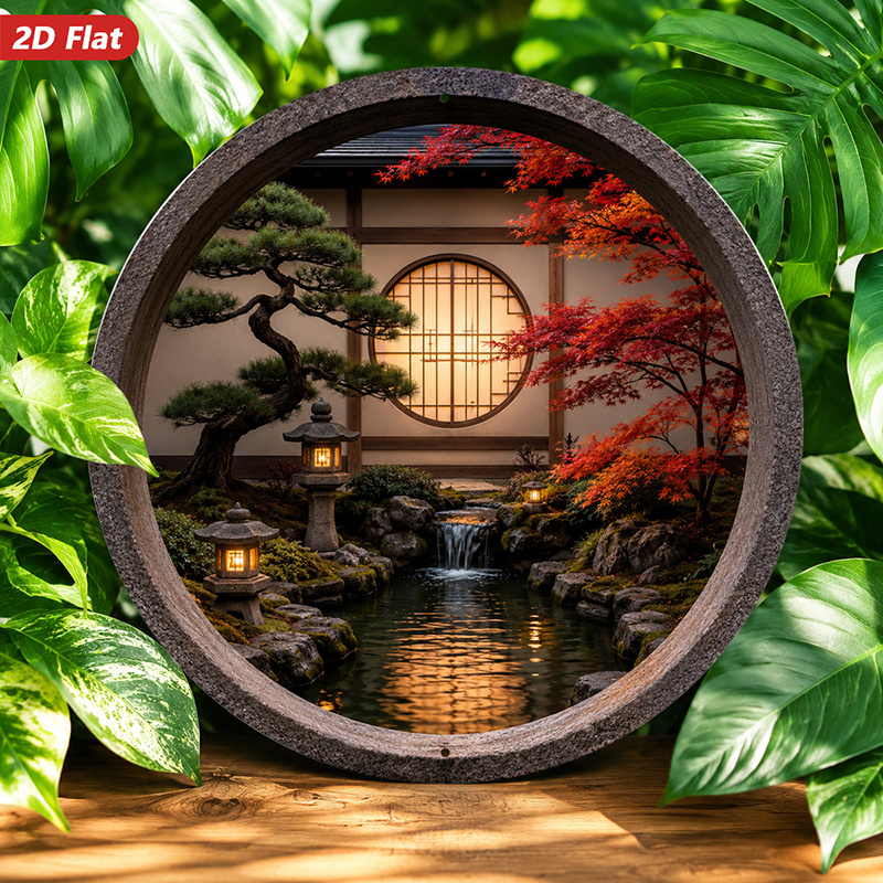 2D Flat, 1pc Round Metal Sign  - Home Decor Garden Ideas ulasan dan harga