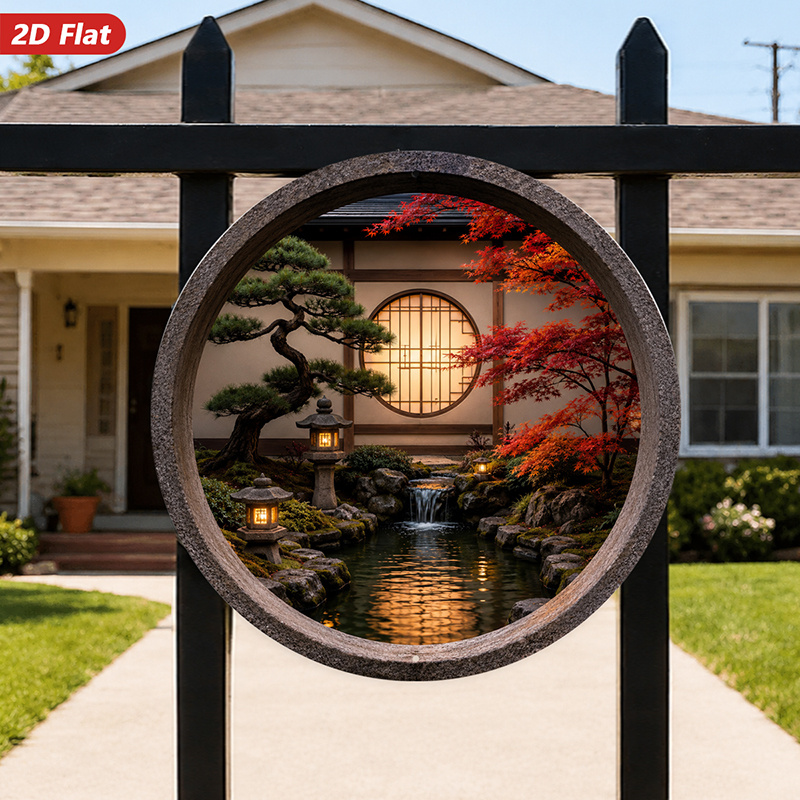 2D Flat, 1pc Round Metal Sign  - Home Decor Garden Ideas ulasan dan harga