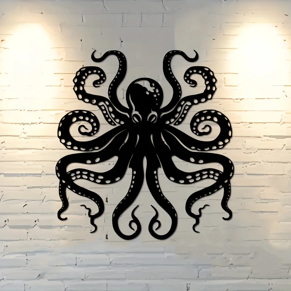 【2D Flat】Metal Octopus Wall De - Home Decor Garden Ideas ulasan dan harga