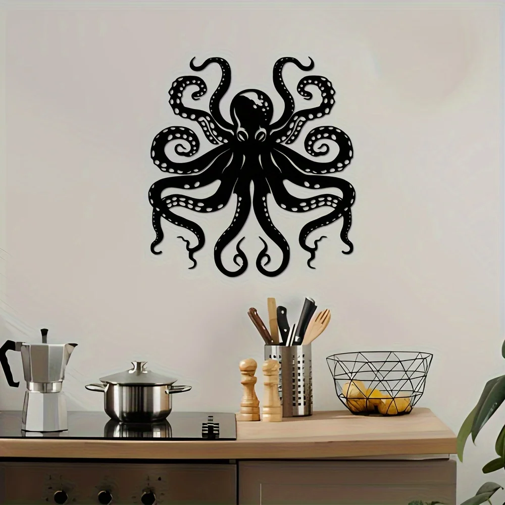 【2D Flat】Metal Octopus Wall De - Home Decor Garden Ideas ulasan dan harga