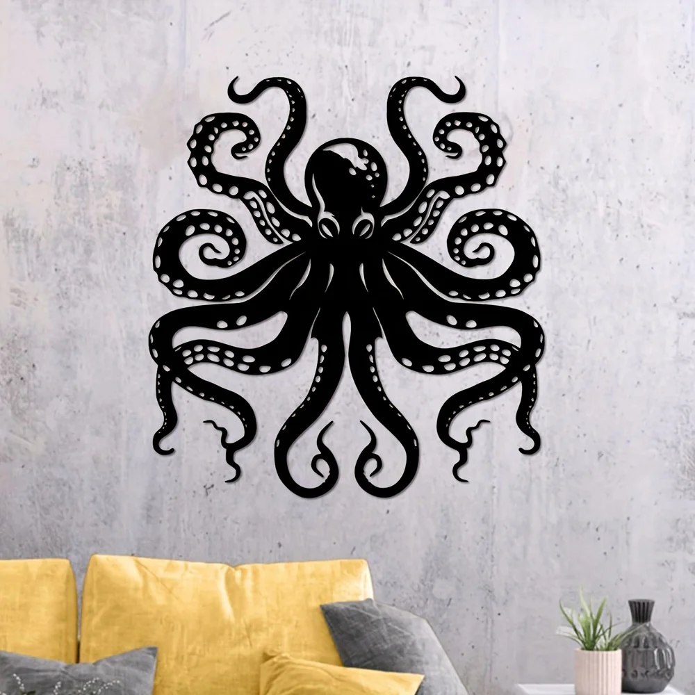 【2D Flat】Metal Octopus Wall De - Home Decor Garden Ideas ulasan dan harga