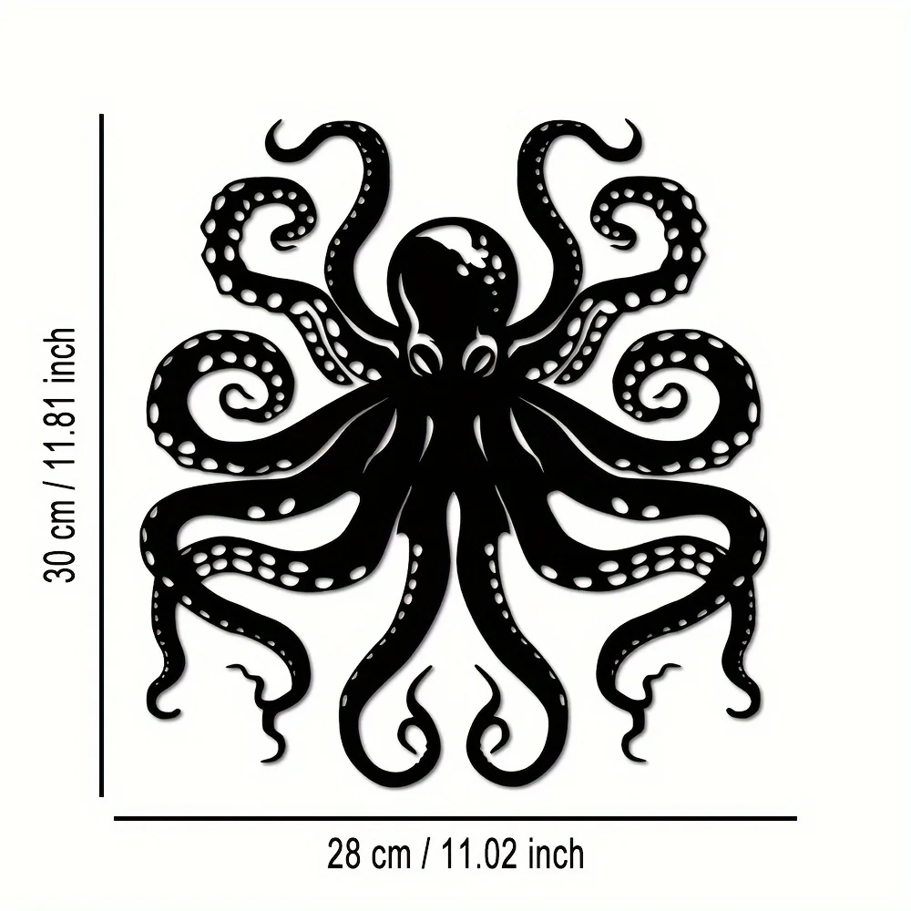 【2D Flat】Metal Octopus Wall De - Home Decor Garden Ideas ulasan dan harga